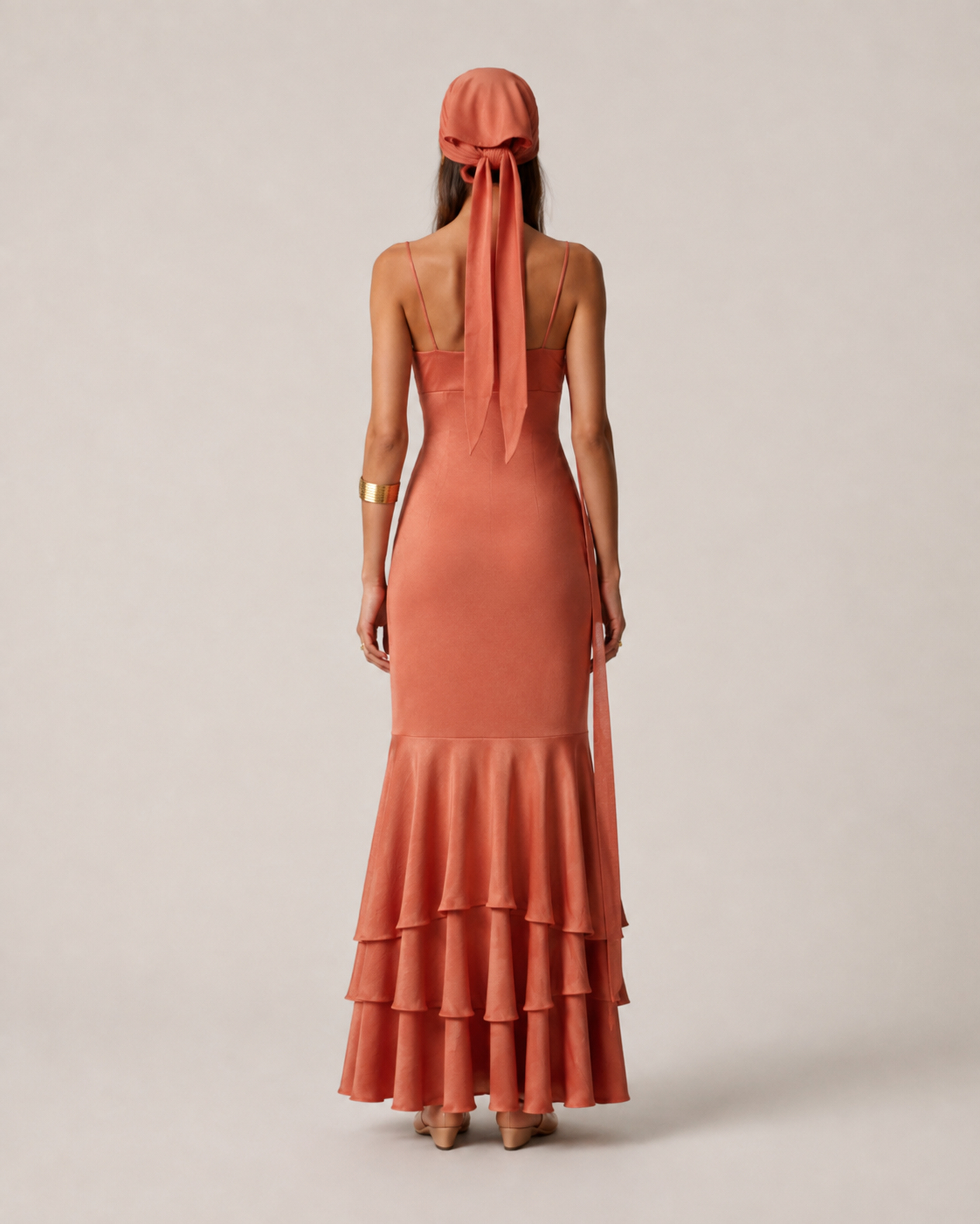 Draped Terracotta Dress