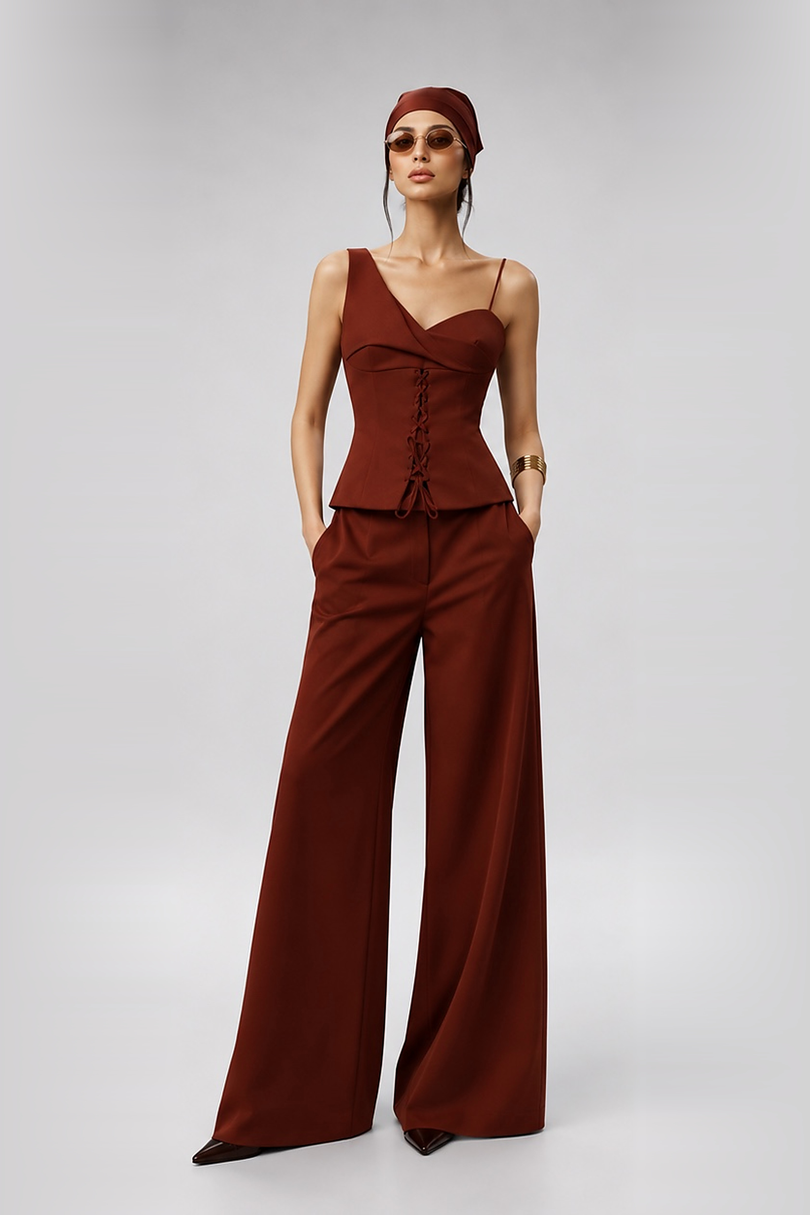 Chestnut Corset Pant Suit